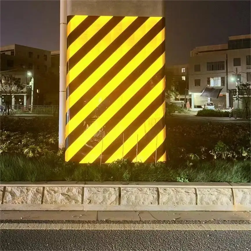road warning sign material colorful self adhesive reflective glass beads reflector panel safety caution marking tape for floor