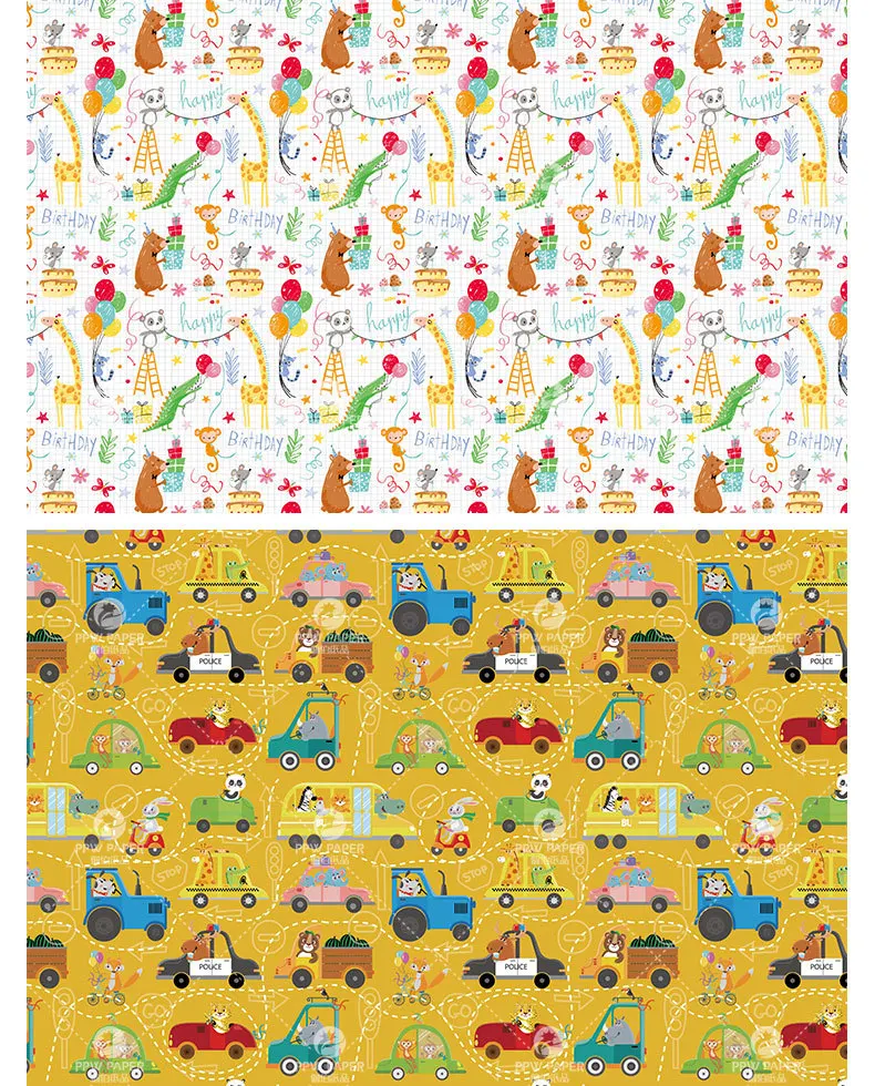 
Latest Design Fancy Cartoon Art Paper Wrap for Kids Gift Packing Book Wrapping Paper 