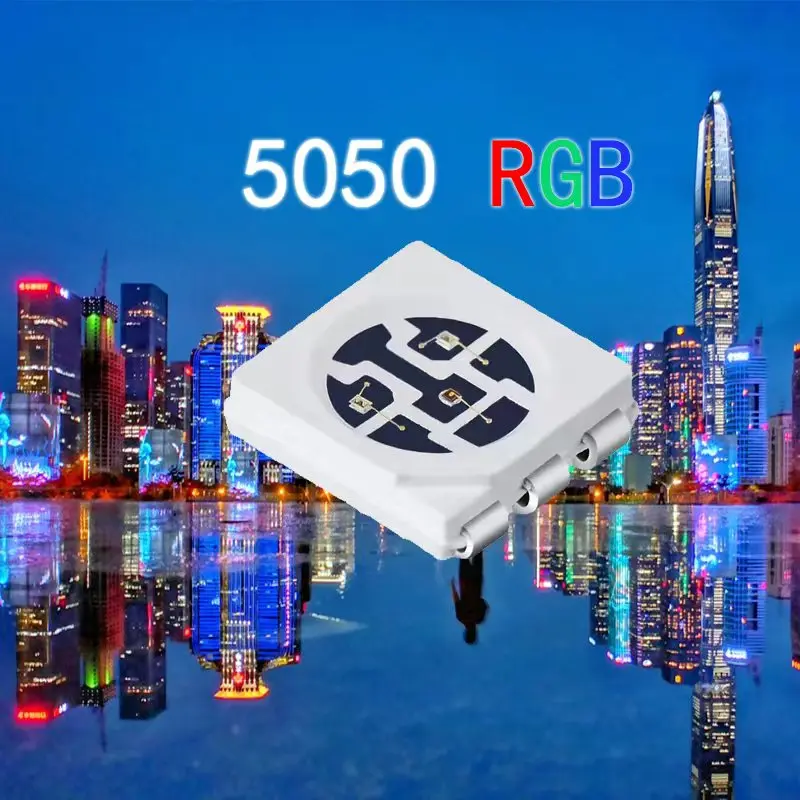 Заводская цена полноцветная светодиодная панель Rgb светодиодные бусины 0 2 Вт 5 1 светодиодный чип Smd 5050 трехцветный (красно-сине-зеленый)