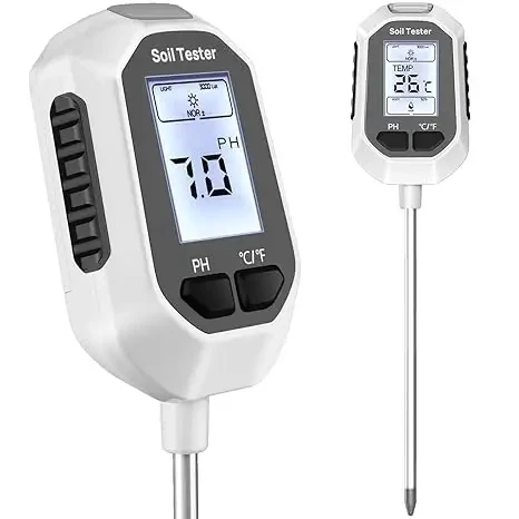 4-in-1Soil Moisture Meter Digital Plant Temperature Intensity Backlight LCD Display Soil Test Meter for Gardening Outdoor Plants