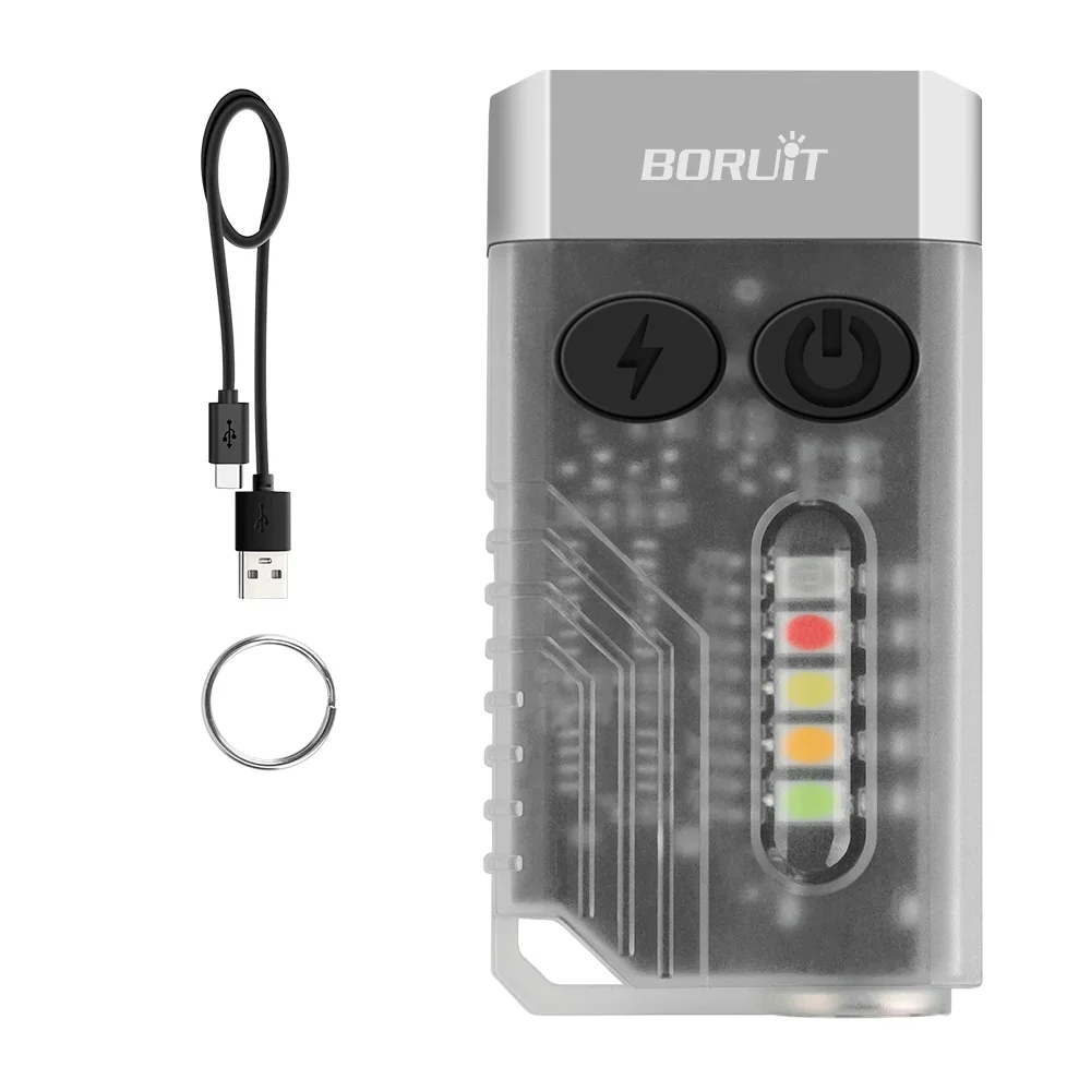 Боруит v10 edc брелок светодиодный флуоресцентный фонарик с предупреждающим сигналом Магнитный