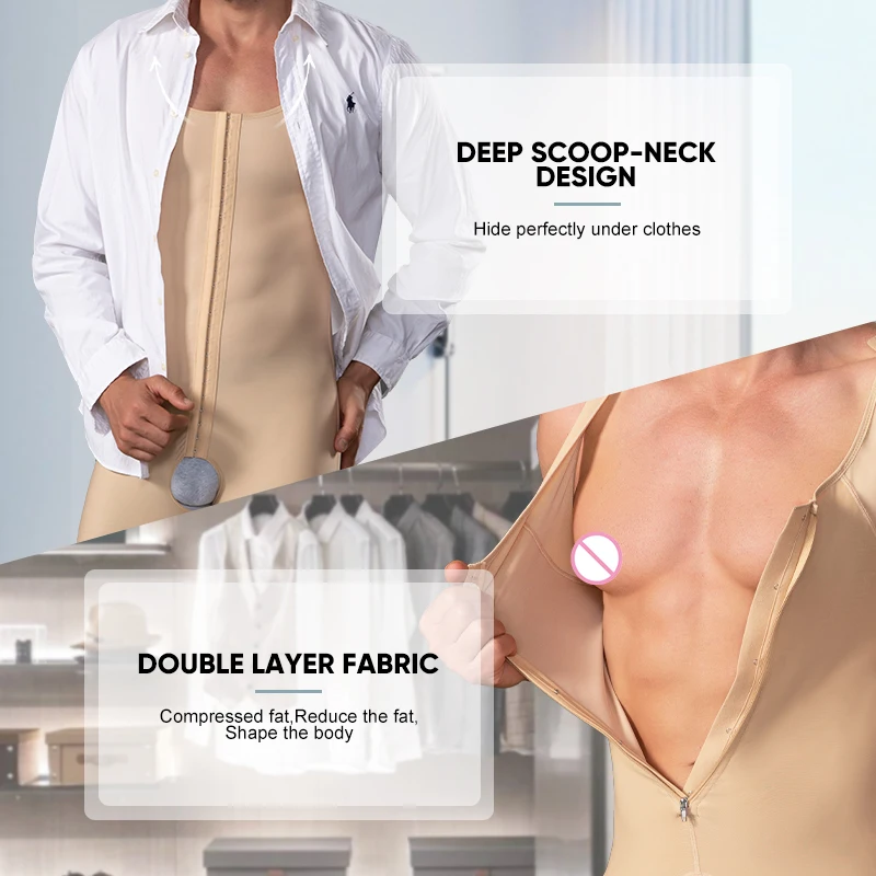 Mens Full Body Shaper Tummy Control Post Surgery Surgical Compression Garment Colombianas Liposuction Faja Shapewear For Man