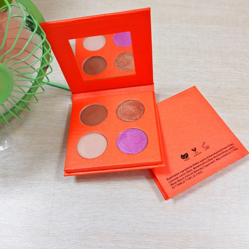 4 pan bright color custom private label eyeshadow palette