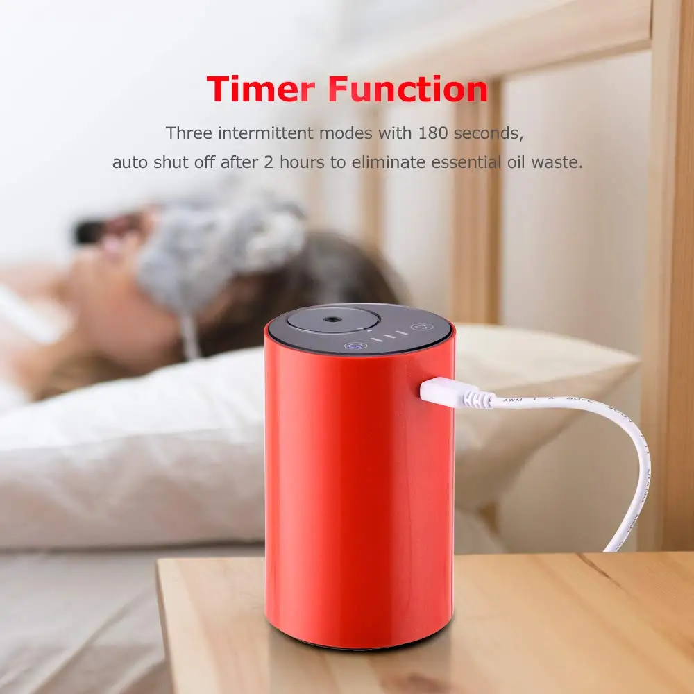 High Quality Portable Aluminium Alloy Waterless Car USB Aroma Oil Diffuser Rechargeable Nebulizering Aromatherapy Diffuser