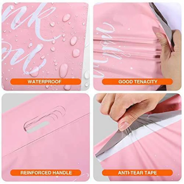 Custom design eco-friendly shipping envelopes bag pink large poly mailers bags for clothing