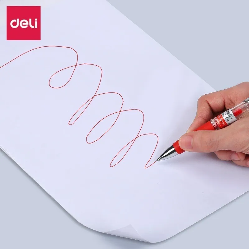 Deli 33388 red pen for teachers to correct homework red pen 0.5mm for students to mark key red ink pen core
