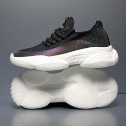 Sport Shoes Mesh Fly knit Men Casual Running Sneakers Latex insole TPU thicken outSole Wholesale Man sport trainers OEM factory