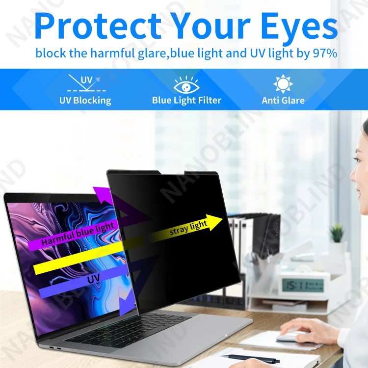 NANOBLIND Anti-spy 4 Way Privacy Filter For Macbook Pro 15.4inch Anti-glare Laptop Privacy Filter Screen Protector Film