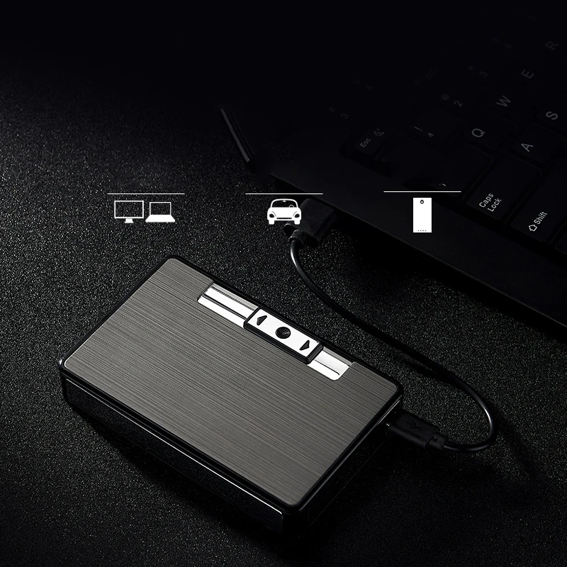 Hot sale cigarette case with lighter customized medium exclusive Integrated usb