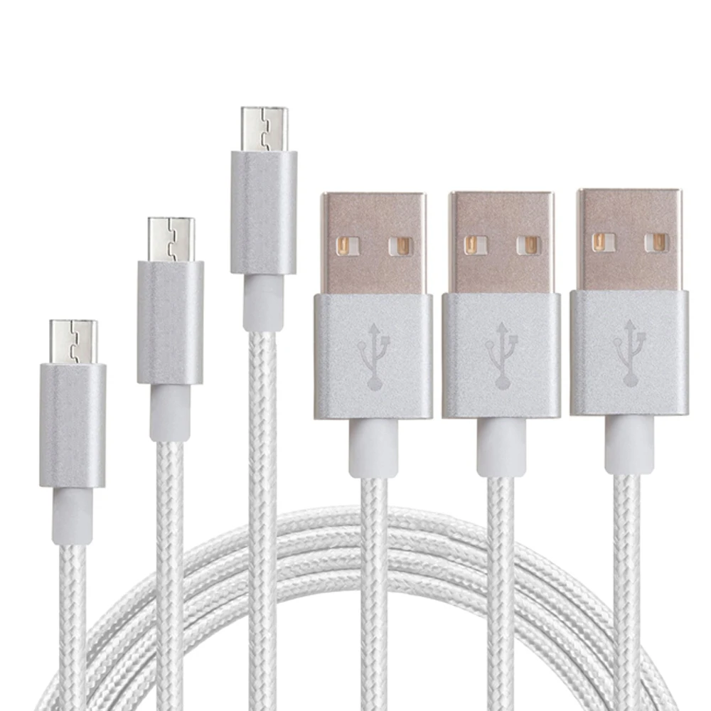 USB to Micro V8 5 PIN data Cable nylon braided Fast Charging USB Cable phone Charger Cable 3ft 6ft 10ft customized