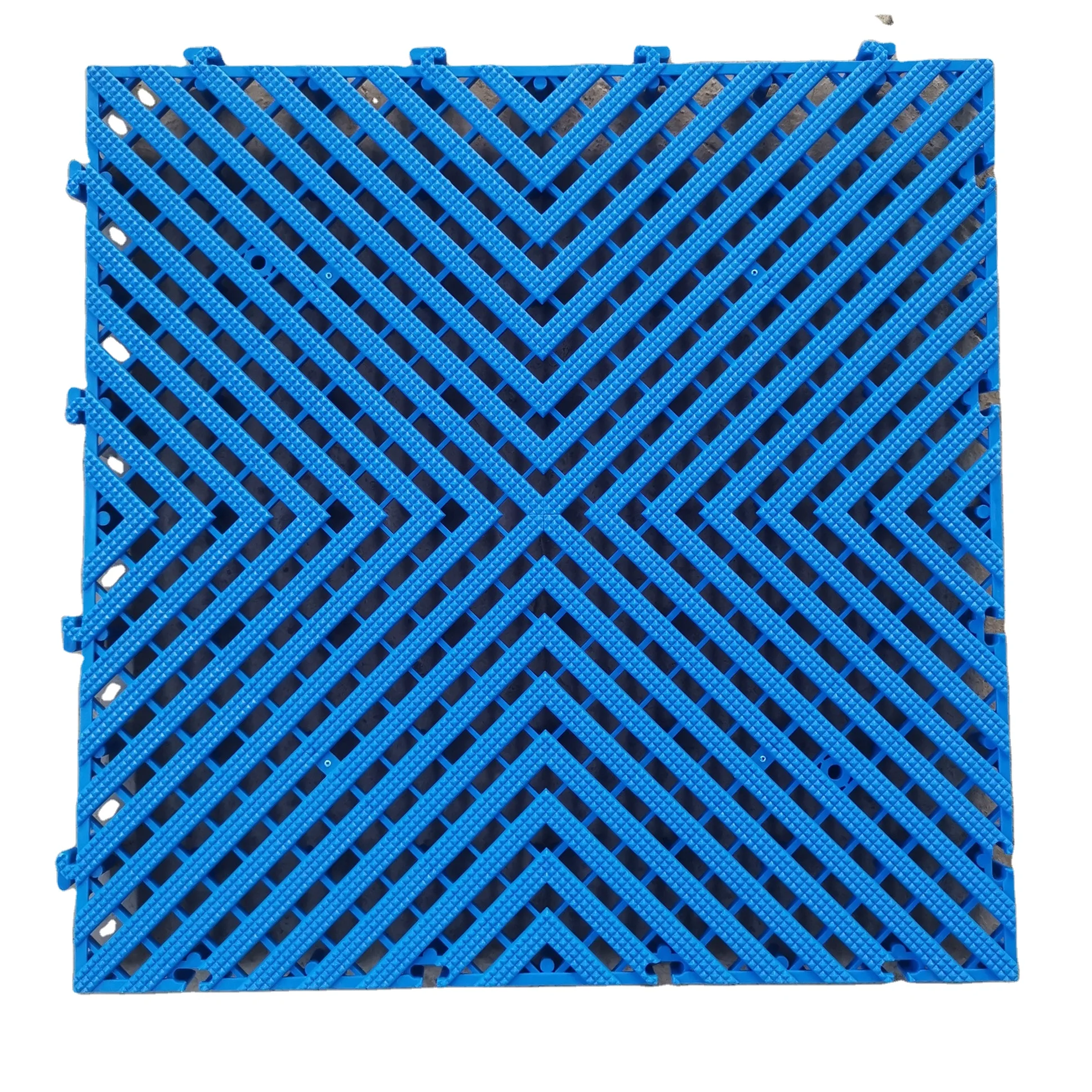 2024 best selling PP garage floor tile in interlocking plastic grid floor car wash flooring
