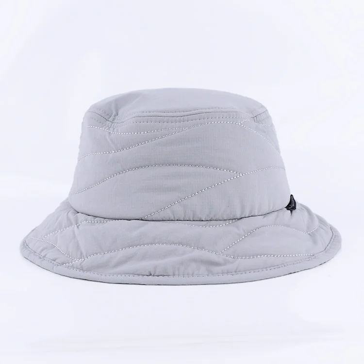 Hengxing manufacturer waterproof polyester customised color winter warm quilted puffer bucket hat