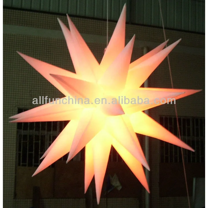 Inflatable blue star with remote controlled LED light bulb inflatable light star for advertising display custom size colour