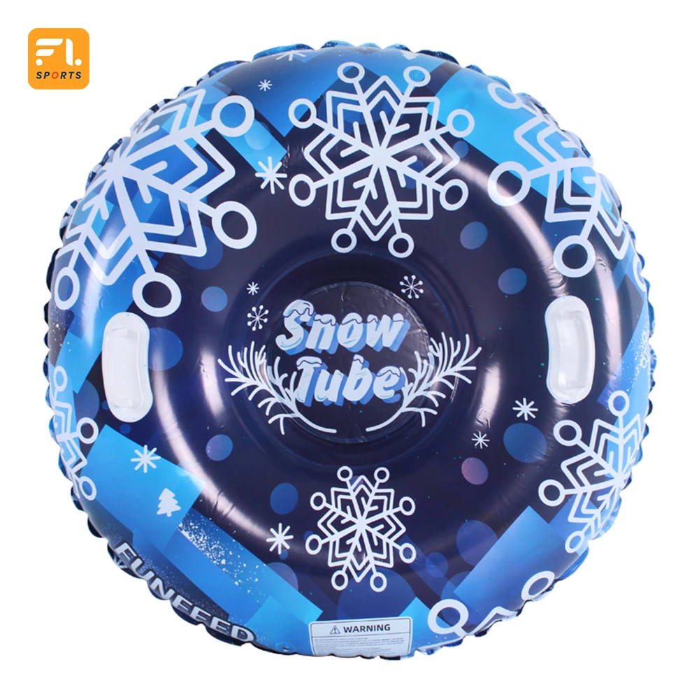 High Quality Eco Thicker PVC Heavy Duty Inflatable Snow Sledding Tube Floated Skiing Board Ski Circle With Handle