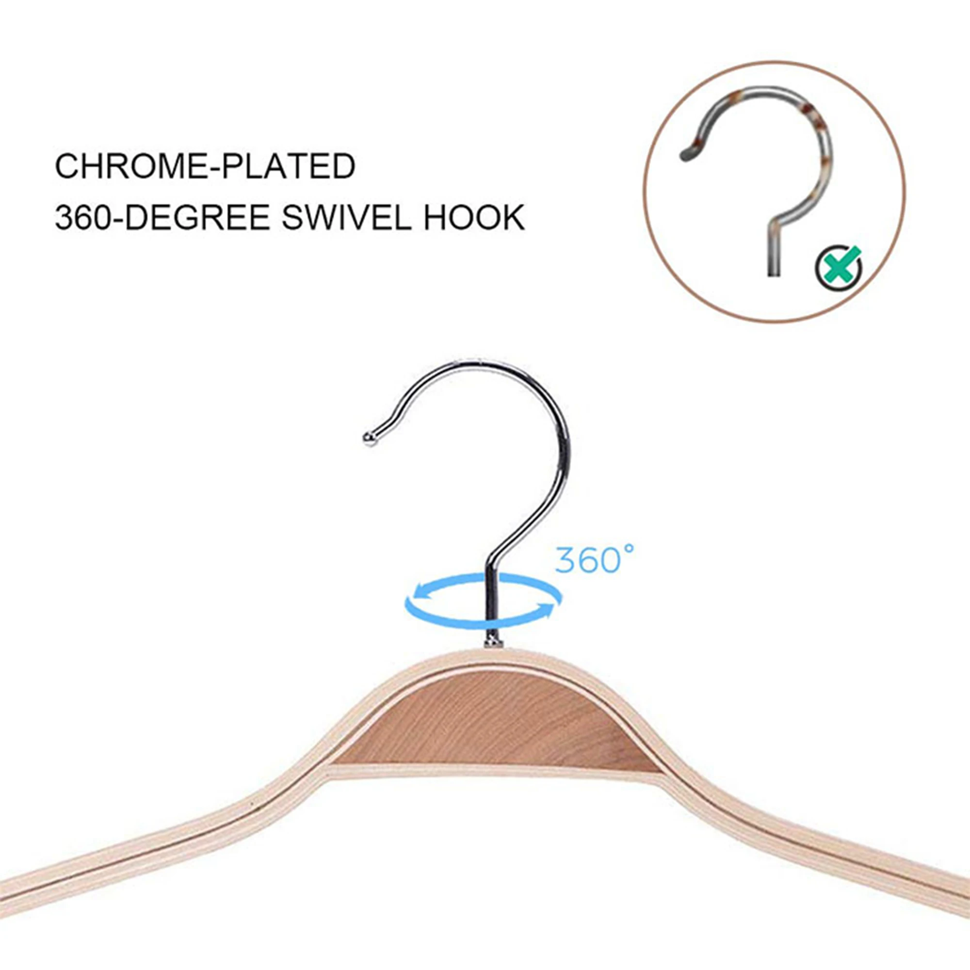 High-Grade Bamboo Wooden Coat Hangers Clothes Shirts Hanger Strong Coats Home Suit Hanger For Closet Wardrobe Bedroom