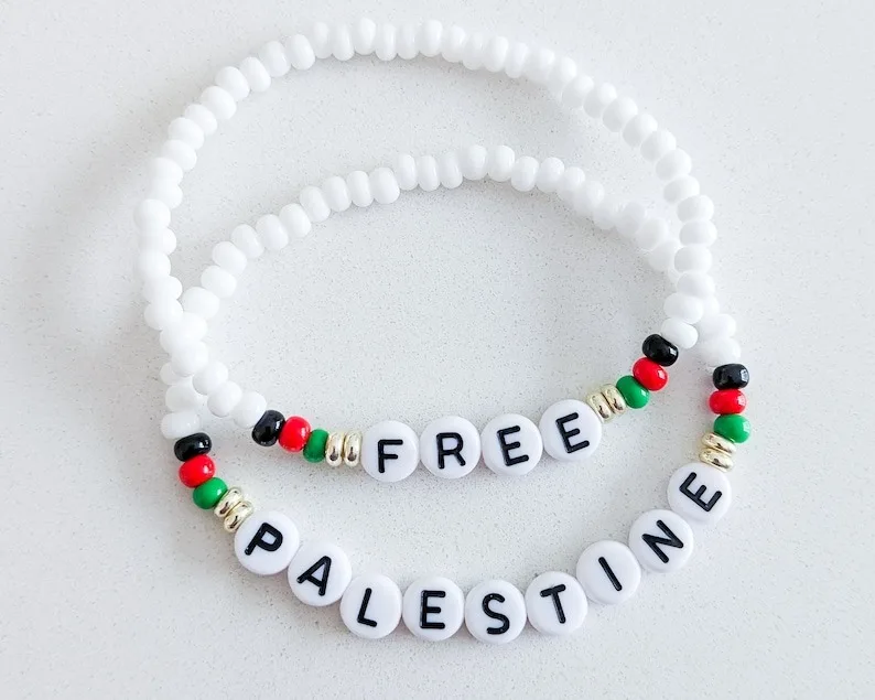 Newly Free Palestine Bracelet Letter Bracelets Set Custom Handmade Seed Bead Bangle For Men Women Kids Support Jewelry Gifts