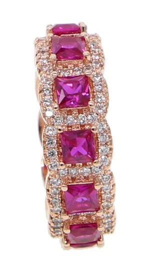 2024 new arrived luxury full cz eternity band wedding engagement fashion band ring