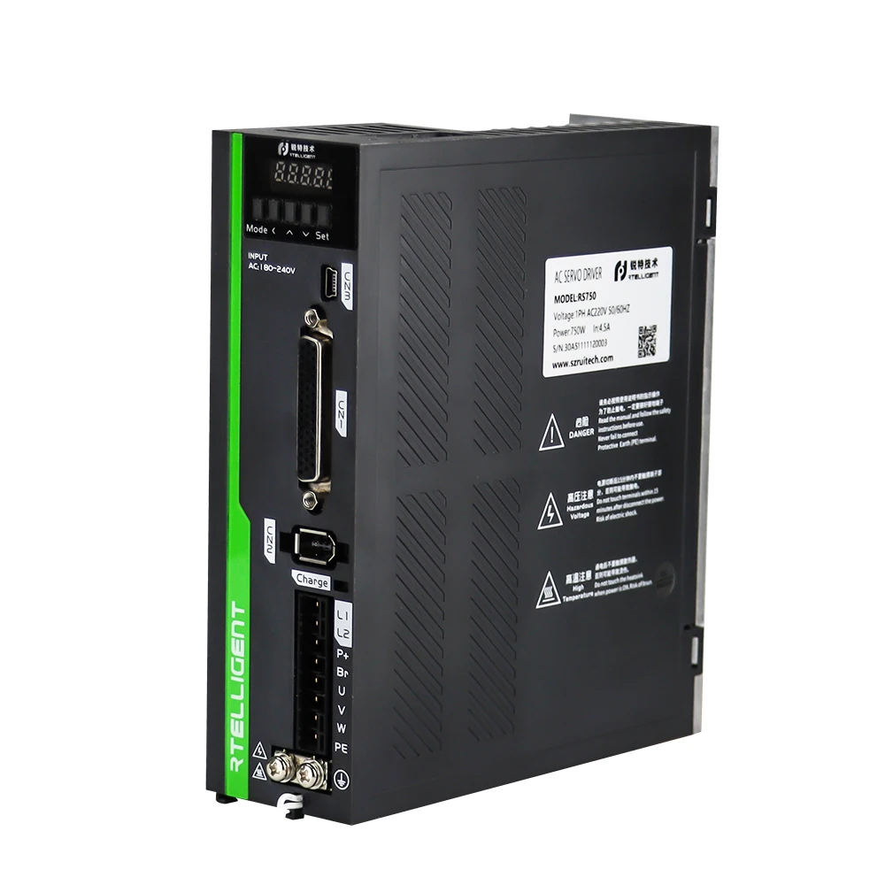 Rtelligent 750W AC Servo Driver Modbus 485 Communication for 80mm 750W AC Servo Motor