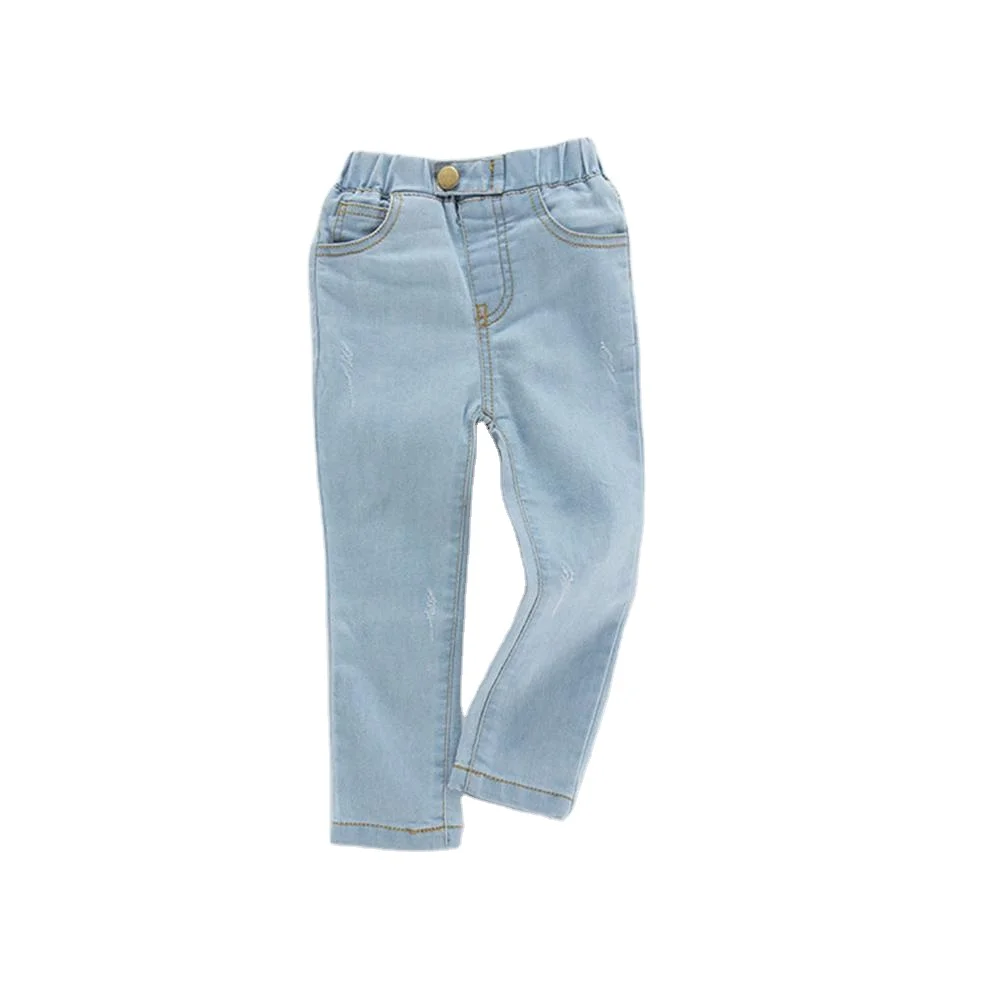 Wholesale China Top New Arrival Elastic Waist Children Kids Pants Baby Girl Jeans Custom Causal Jeans For Girls Denim Jeans