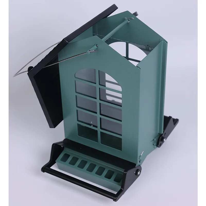 Factory Custom OEM Outdoor Courtyard Garden Hanging Automatic Metal Hummingbird Seed Food Feeder Wild Bird Feeder
