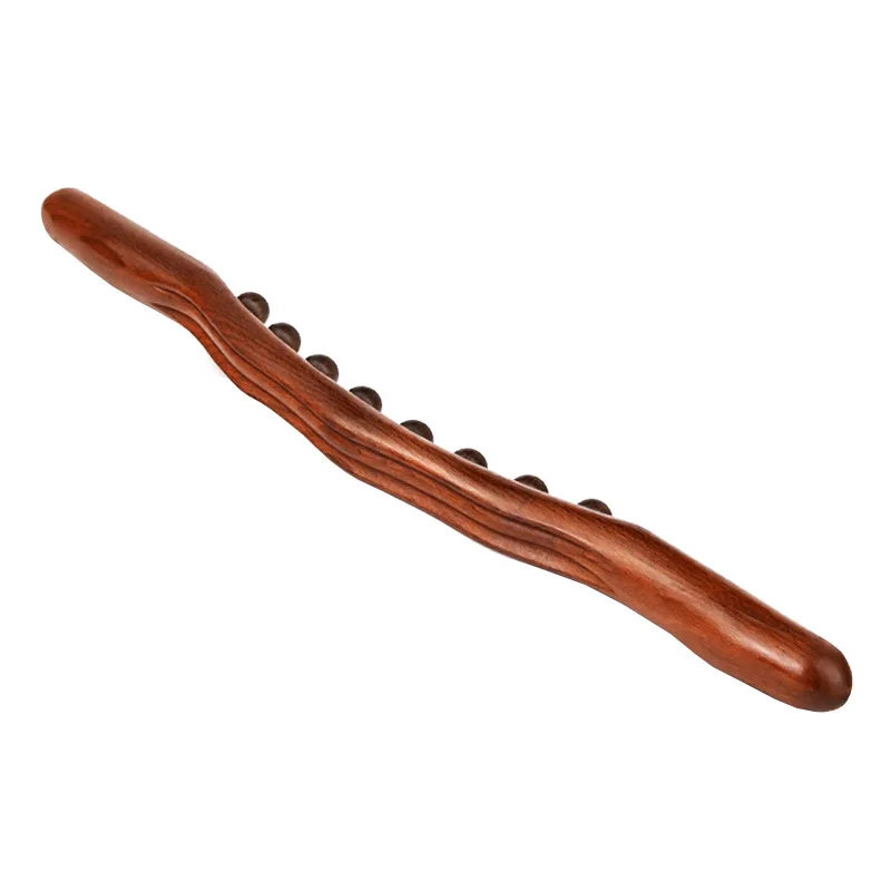 Wholesale Beech GuaSha Stick 10 Beads Wood therapy Massage Wooden massage Stick massage tool wood