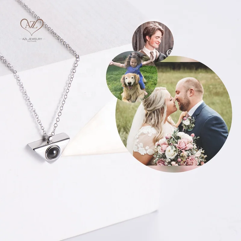 Collares Statement 100 Language I Love You Silver Custom Picture Projection Chocker Necklaces 2024 Memory Gifts
