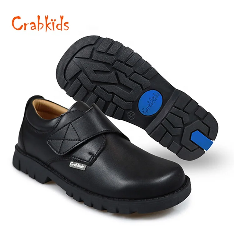 Crabkids Students Fashion PU Leather Dress Formal Black Kids School Shoes For Boys