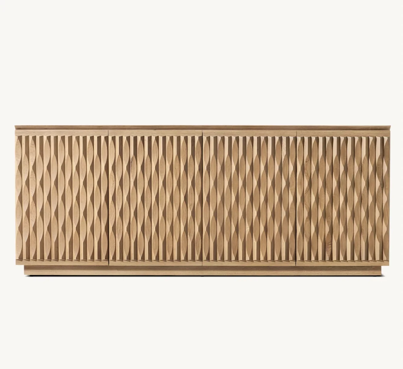 Sassanid OEM Artisan-crafted of American White Oak Decorative Facade Lemaire 4-door Sideboard