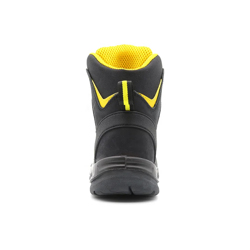 Nubuck leather oil acid proof heat resistant rubber sole composite toe anti puncture oil field safety footwear