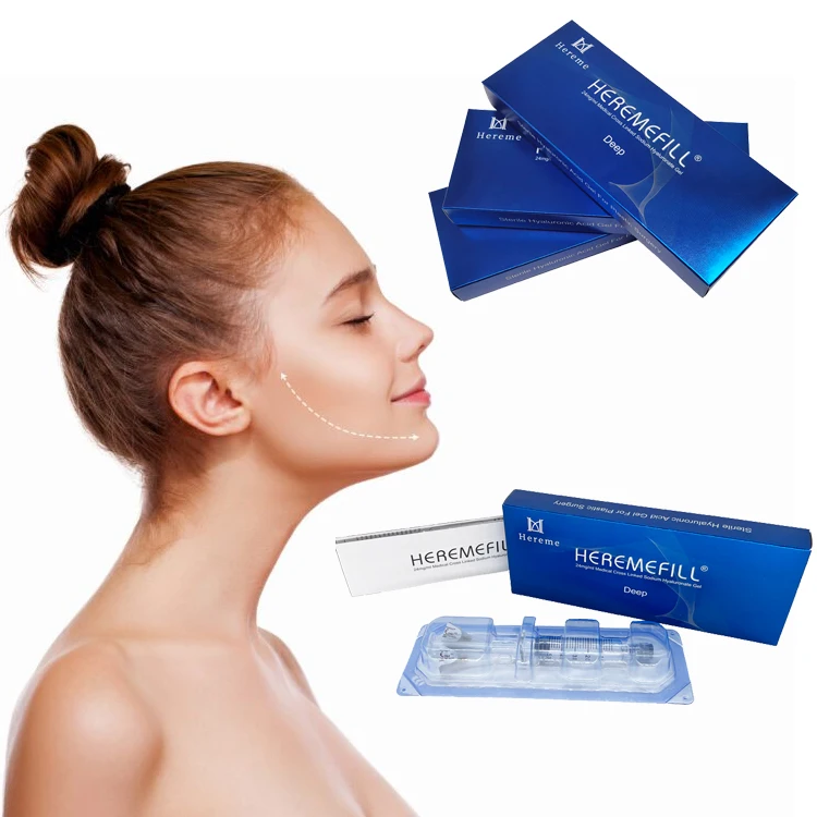 Heremefill best quality hot Sale Ha Deep 5ml Dermal chin Filler Hyaluronic Acid for chin enhances the action