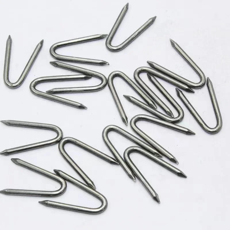 Galvanized U-shaped fence nail