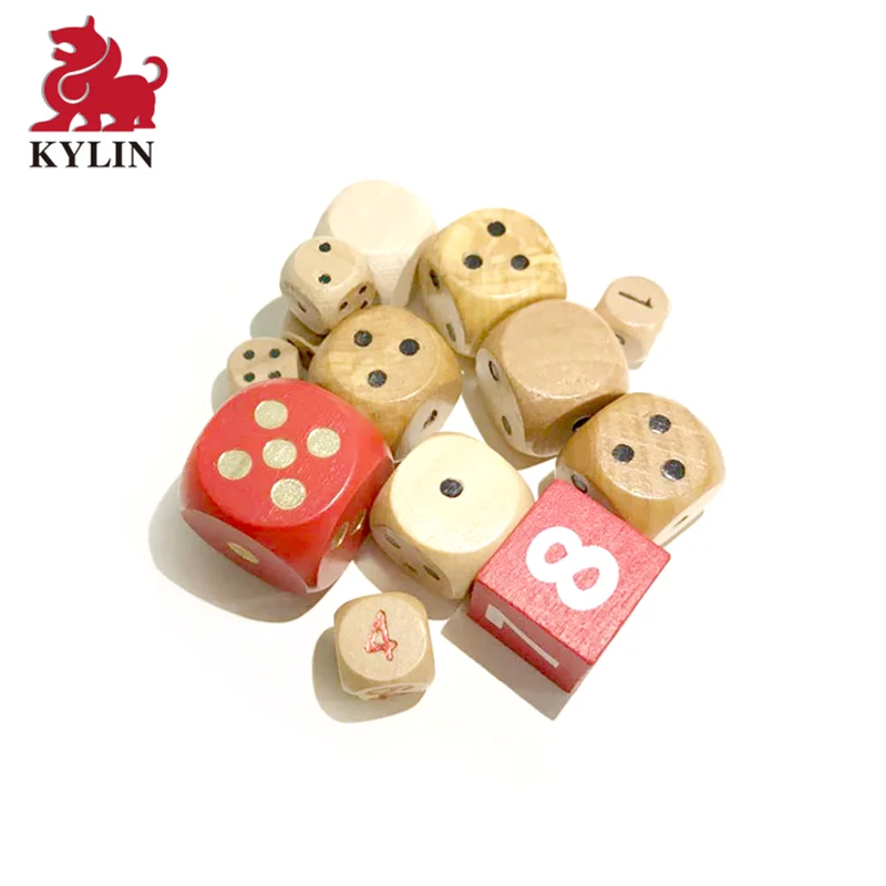 Custom wooden Yard Dice Set - Includes Six 3.5-Inch Dice and Bag