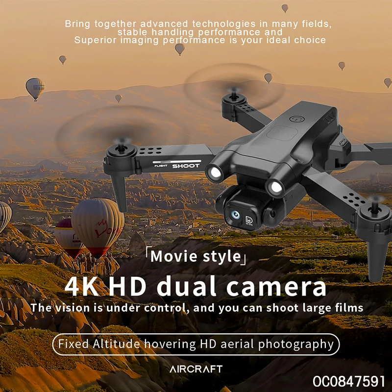 2.4 ghz 360 degree stunt dual camera fold drone kit with remote control
