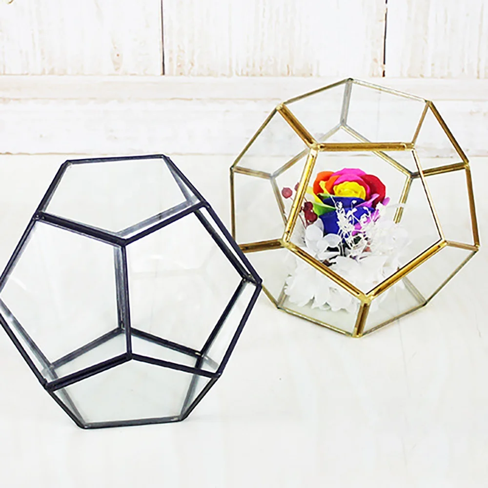 Beautifully designed geometric truncated cube terrarium for Plants grow