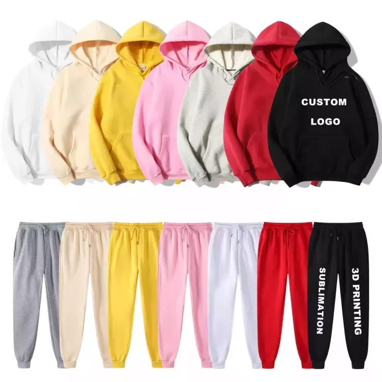 2022 Custom Logo Casual Men and Women Joggers Suits Set Hoodies Suit for unisex Factory Wholesale Price