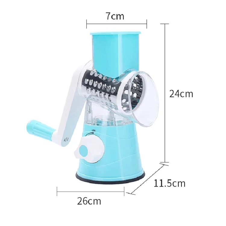 Vegetable Slicer Manual Kitchen Grater Vegetable Chopper 3 in 1 Round Mandolin Cutter Potato Spiralizer Household Gadgets