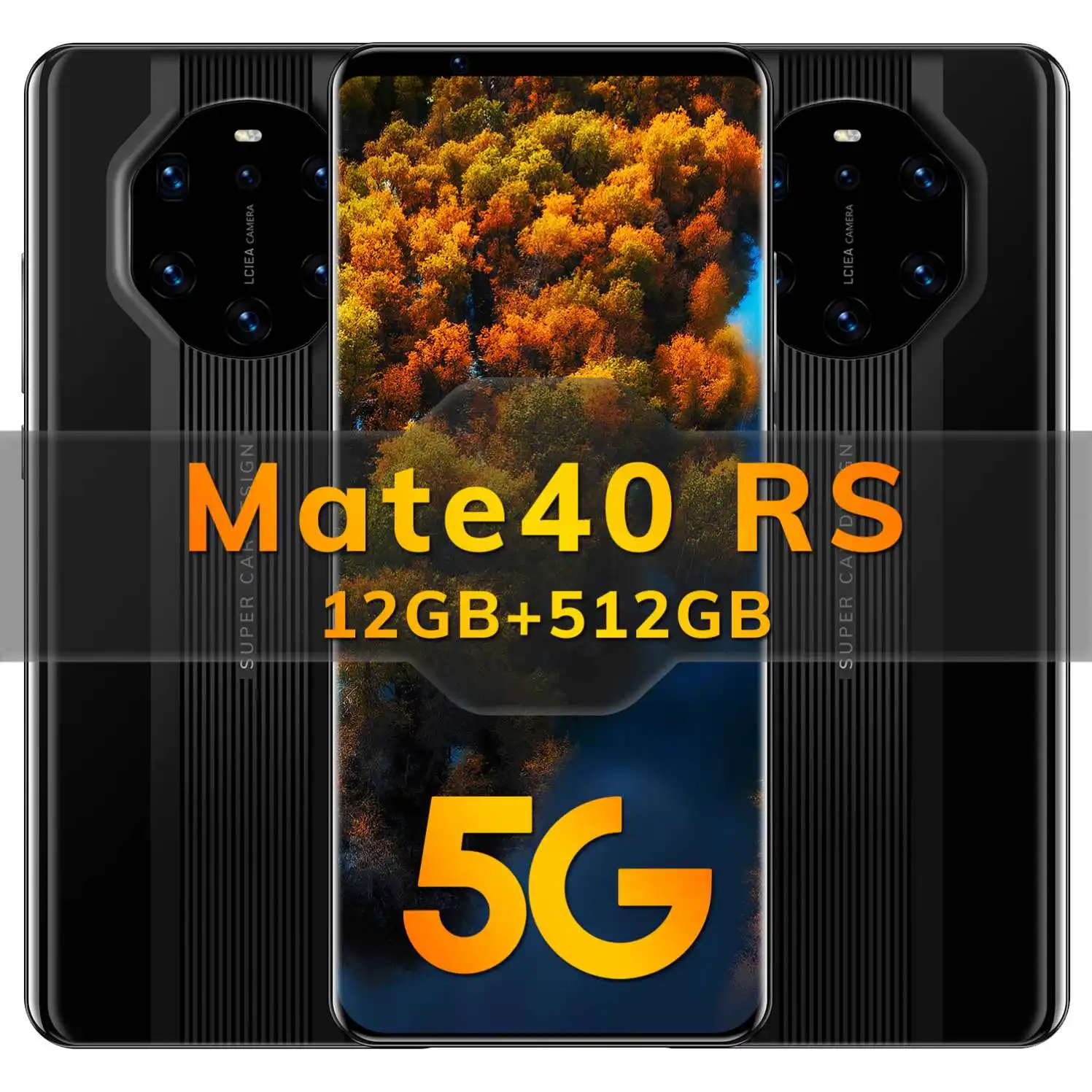 Мобильный телефон M40 RS 5 8 дюйма 5G LET пять камер Android-смартфоны 12 + 512 ГБ MTK6889Ultra моноблок две SIM-карты