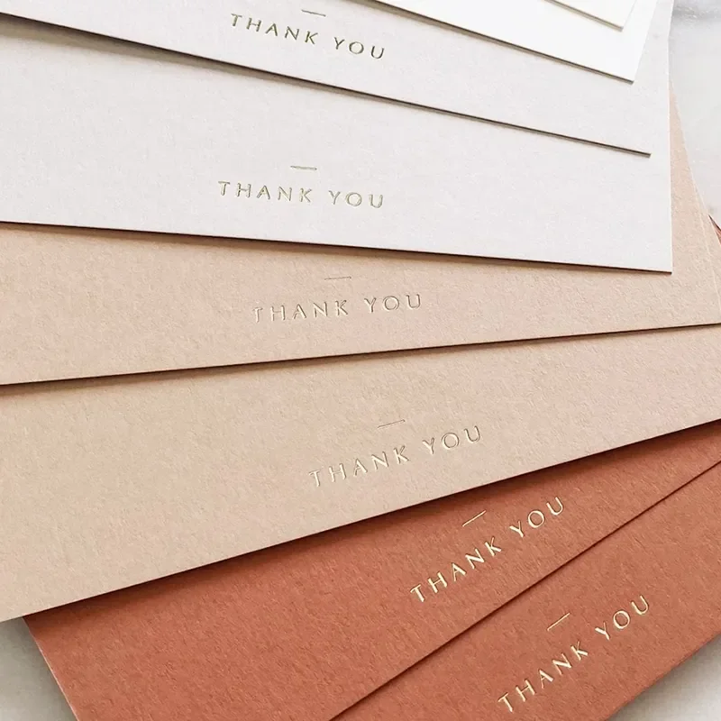 Recycled Custom Business Card Rose Pink Embossed Printed Paper Thank You Card Greeting Card With Envolpe