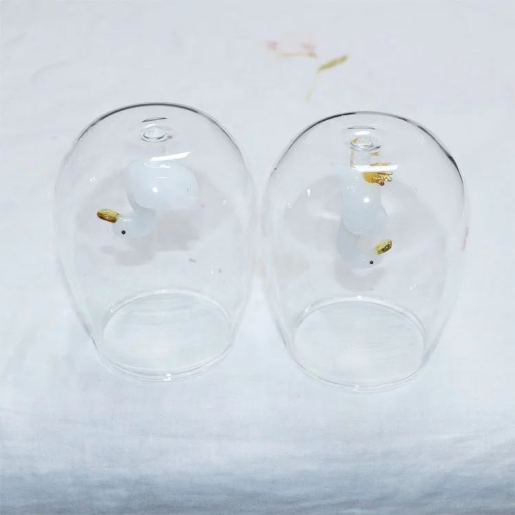 Murano art glass animal figurines High Borosilicate glass Clear beer winebowl Mug Cup Drinking Fruit glass cup without handle