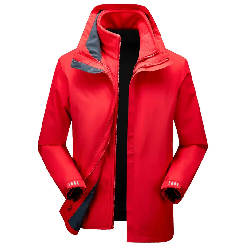 2-In-1 Mountain Waterproof Snowboarding Jacket Men Winter Windproof Ski Snow Hooded Outdoor Jackets