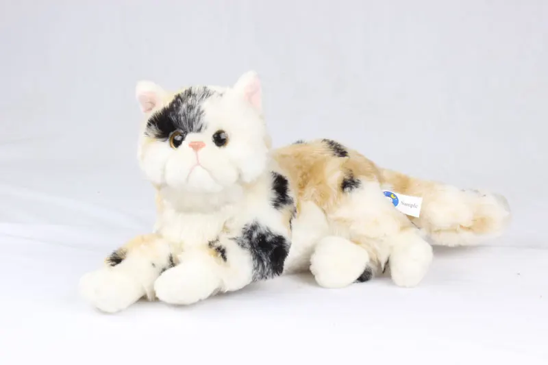 Stuffed Animals Handmade Realistic Black Cat Plush Companion Pet Gifts Organic Cotton Stuffed Toys For Baby