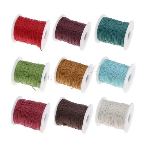 Wholesale fashion jewelry making findings Waxed Cotton Cord with plastic spool 1mm Approx 70m/Spool 1313972