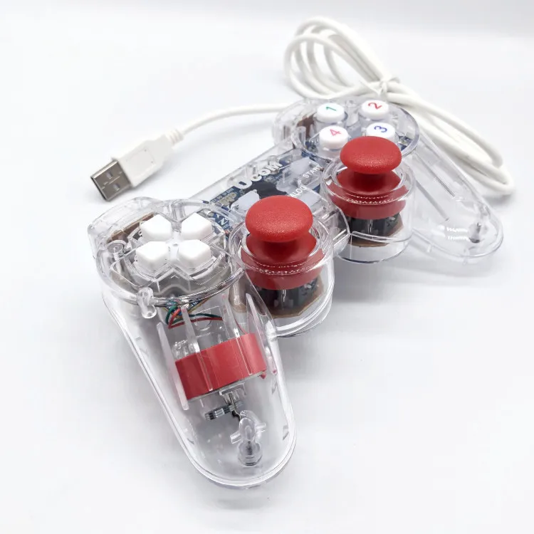 Заводская цена Прозрачный светящийся USB однофункциональный проводной игровой контроллер 208UCOM PS2 джойстик