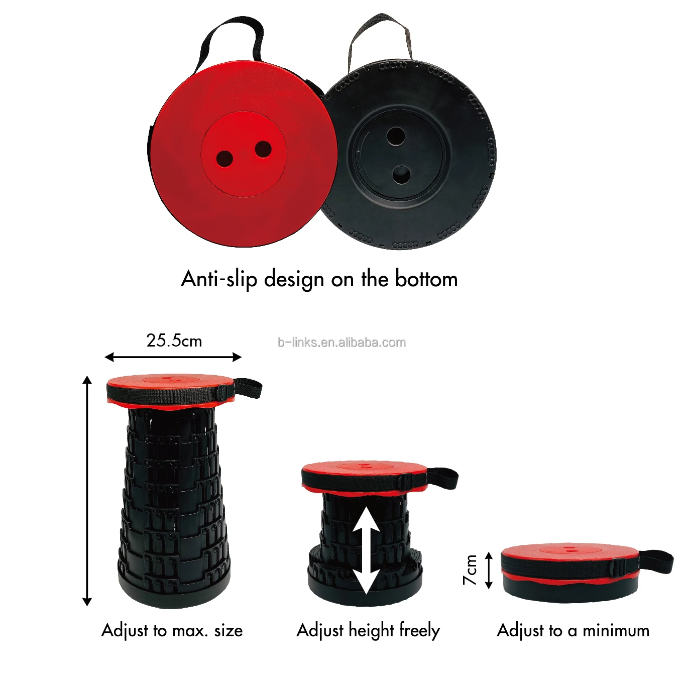 NO MOQ Load 500 lbs Outdoor  Portable Plastic Microscopic Retractable Collapsible Telescopic Folding Ottoman Stool With Cushions