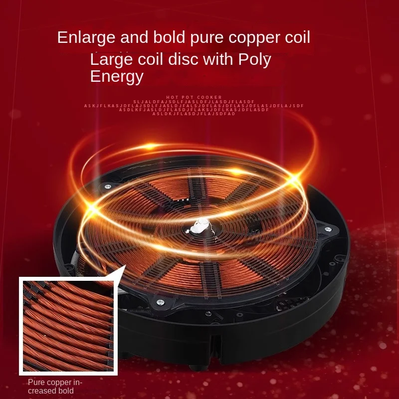 Commercial Induction Stove Shabushabu Hot Pot Sunken Hotpot Cooker Knob Control Electric Battery Power Dutch Langua Kitchen Use