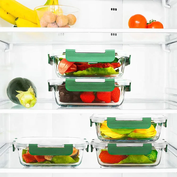 Wholesale Kitchen Storage Containers, Glass Meal Prep Container for Lunch, Glass Storage Containers with Lids