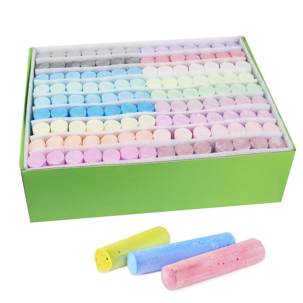 Kids Giant Box Non-toxic Jumbo Colored Washable Sidewalk Chalk 126 Pack Sidewalk Chalk