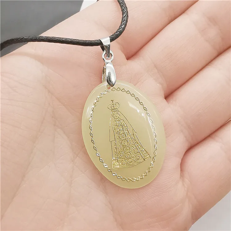 18k Gold Virgin Necklace glow Pendant custom logo necklace pendant Catholic necklace  icon
