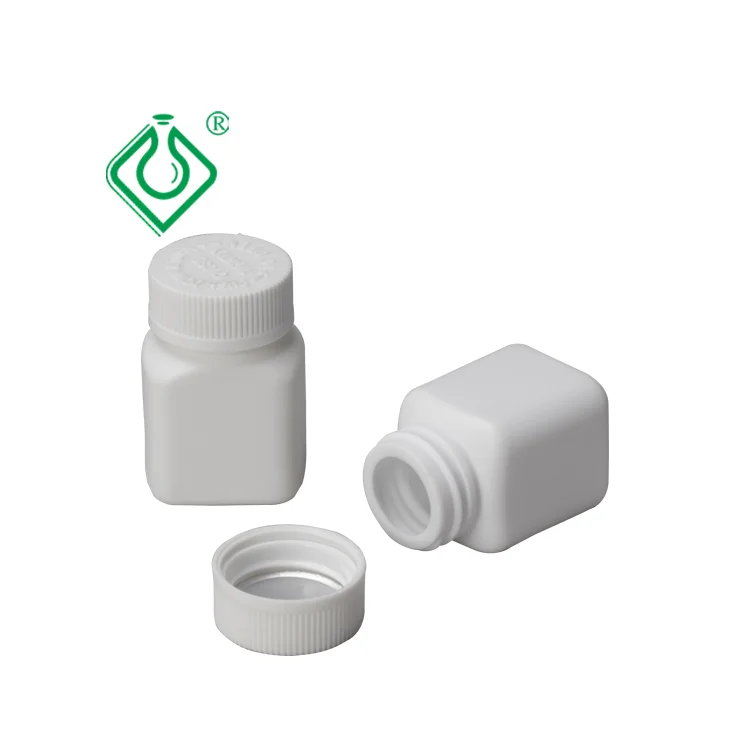 Wholesale HDPE plastic pills packaging container square frosted supplement bottle for powdered vitamins