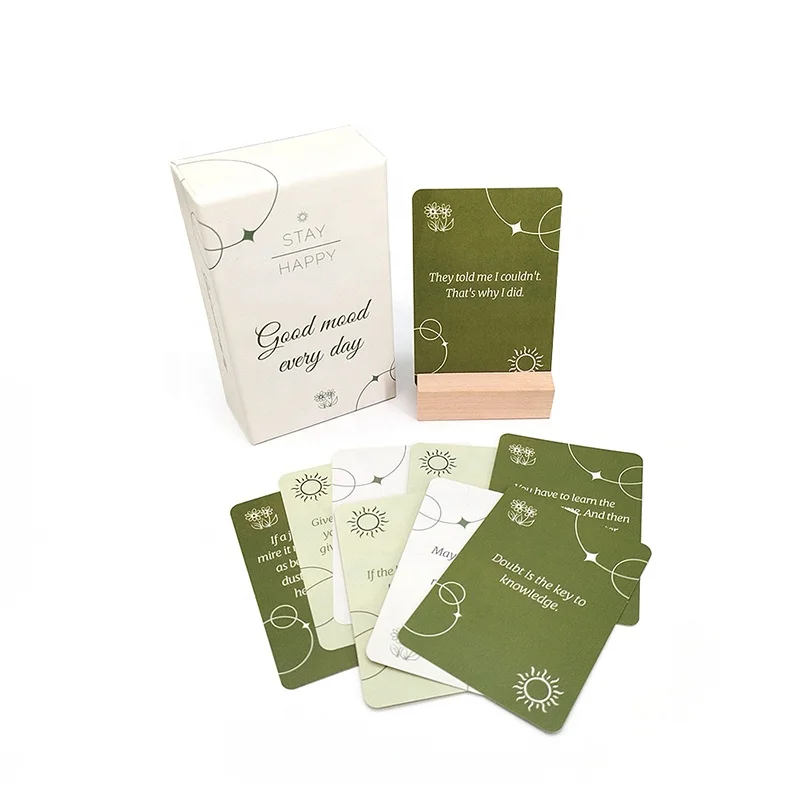 Hicreate Printing Paper Game Card Positive Affirmation Flash Cards Deck Wholesale Adult Playing Game Cards